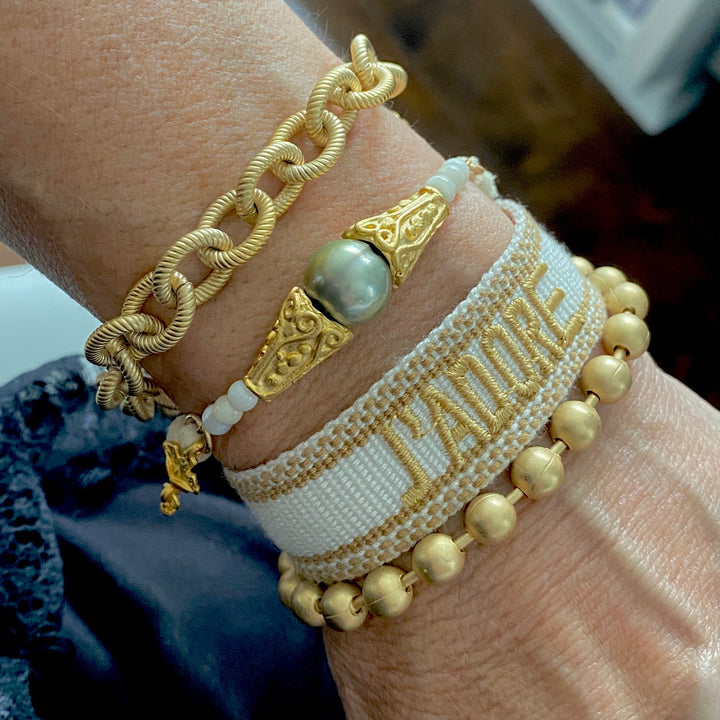 Large Ball Chain Bracelet in Gold or Silver
