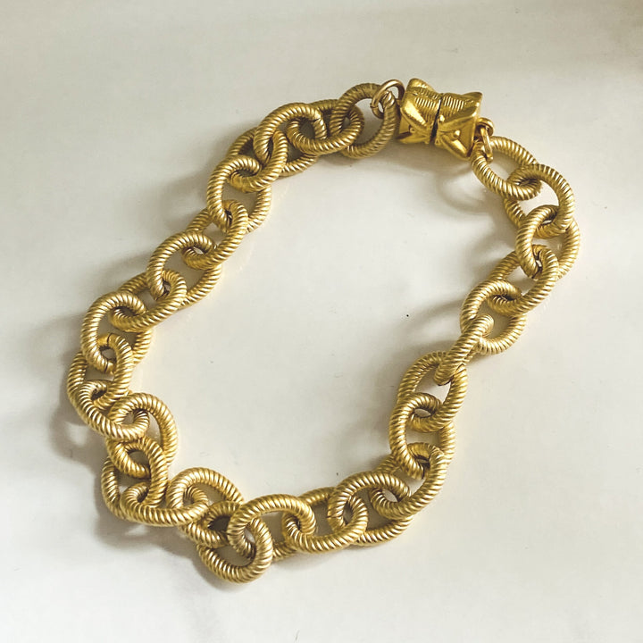 Champagne Gold Oval Link Bracelet