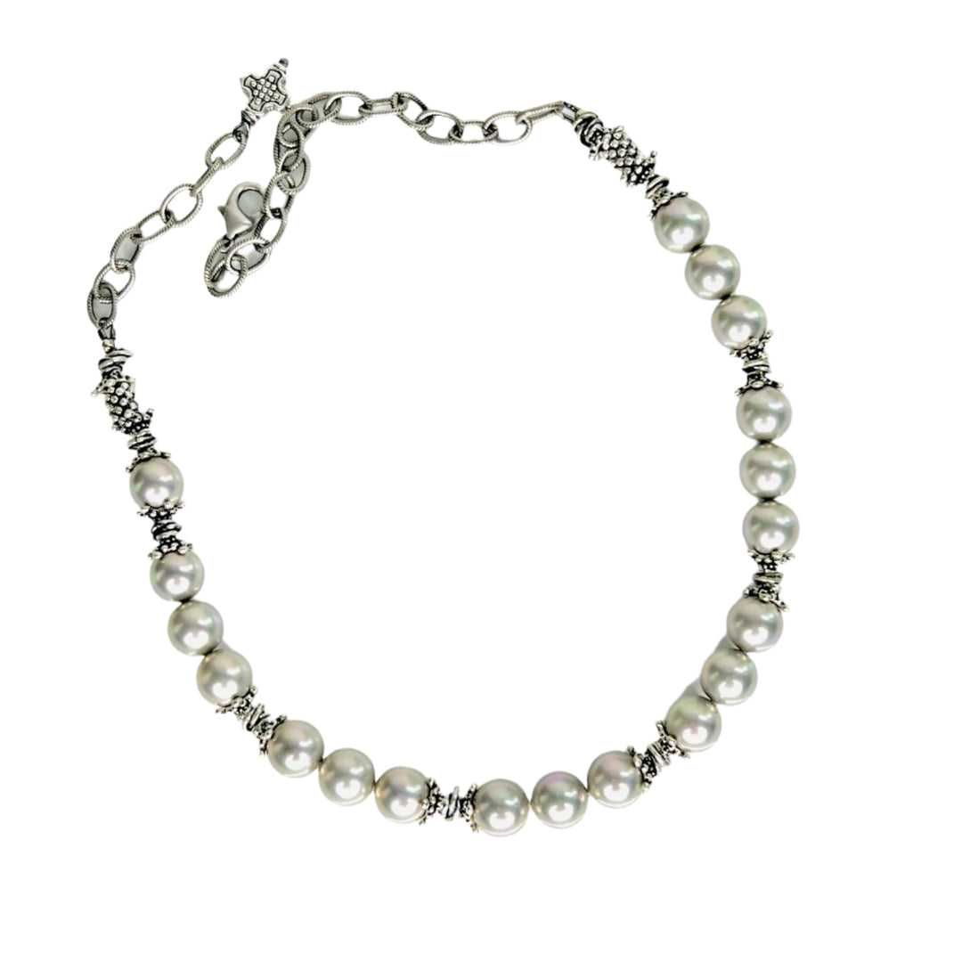 Paige Platinum Pearl Strand Necklace