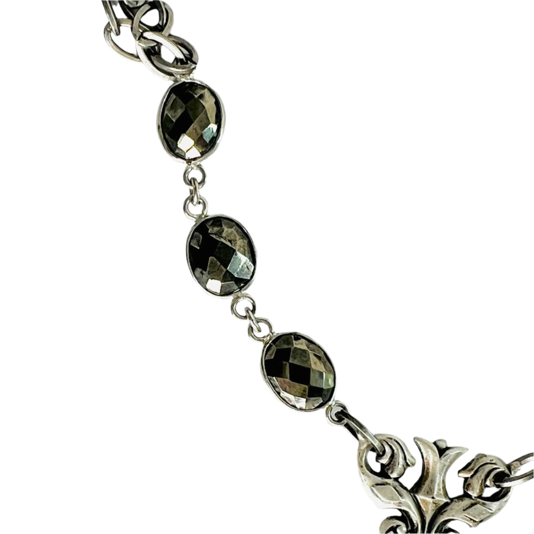 Sienna II Silver and Pyrite Coin Necklace