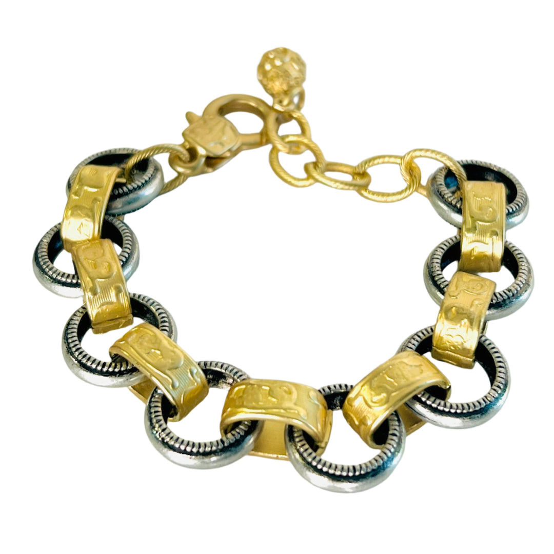 Bengal Silver and Gold Link Bracelet