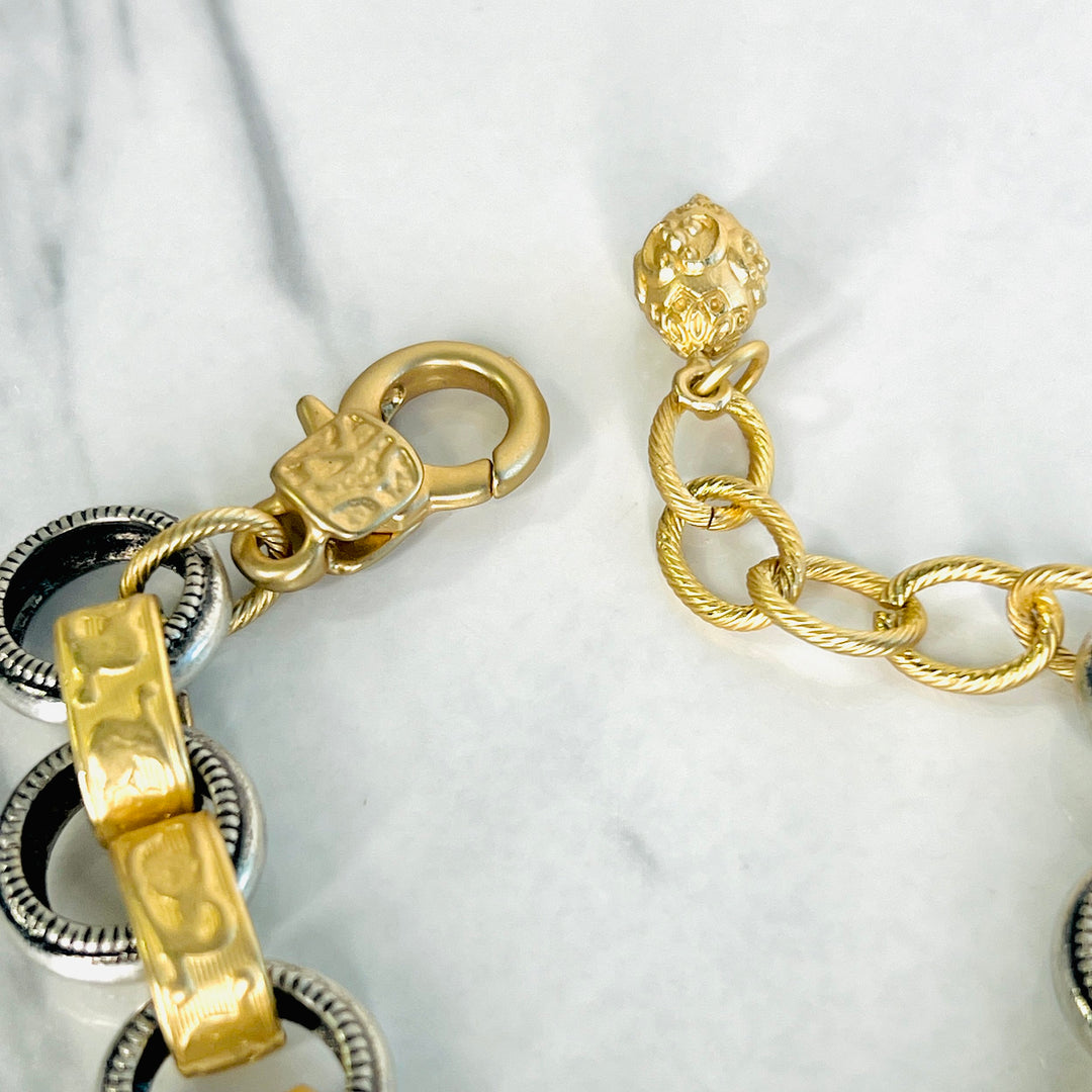 Bengal Silver and Gold Link Bracelet