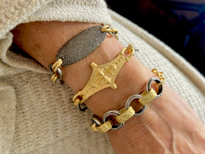 Bengal Silver and Gold Link Bracelet