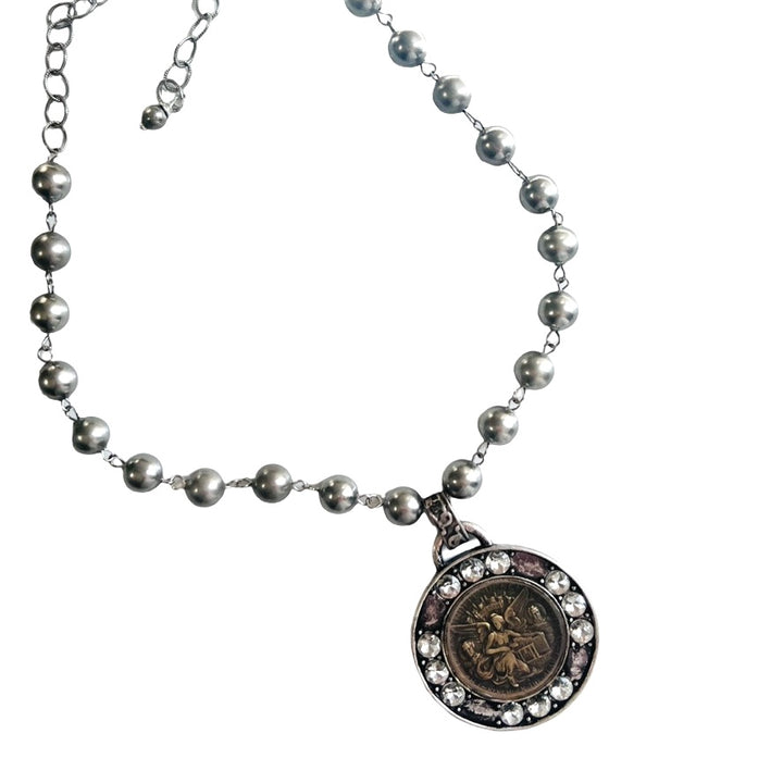 Skylar Silver Coin and Ball Chain  Necklace