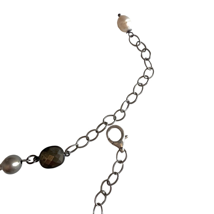 Storm Silver,  Freshwater Pearl Convertible Necklace