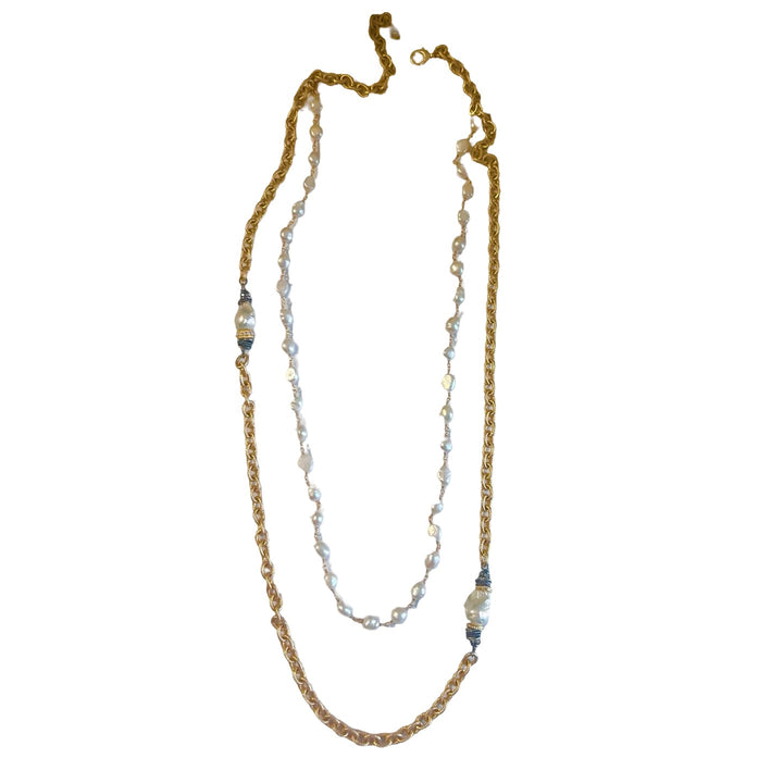 Paxton Gold and Freshwater Pearl Double Strand Necklace
