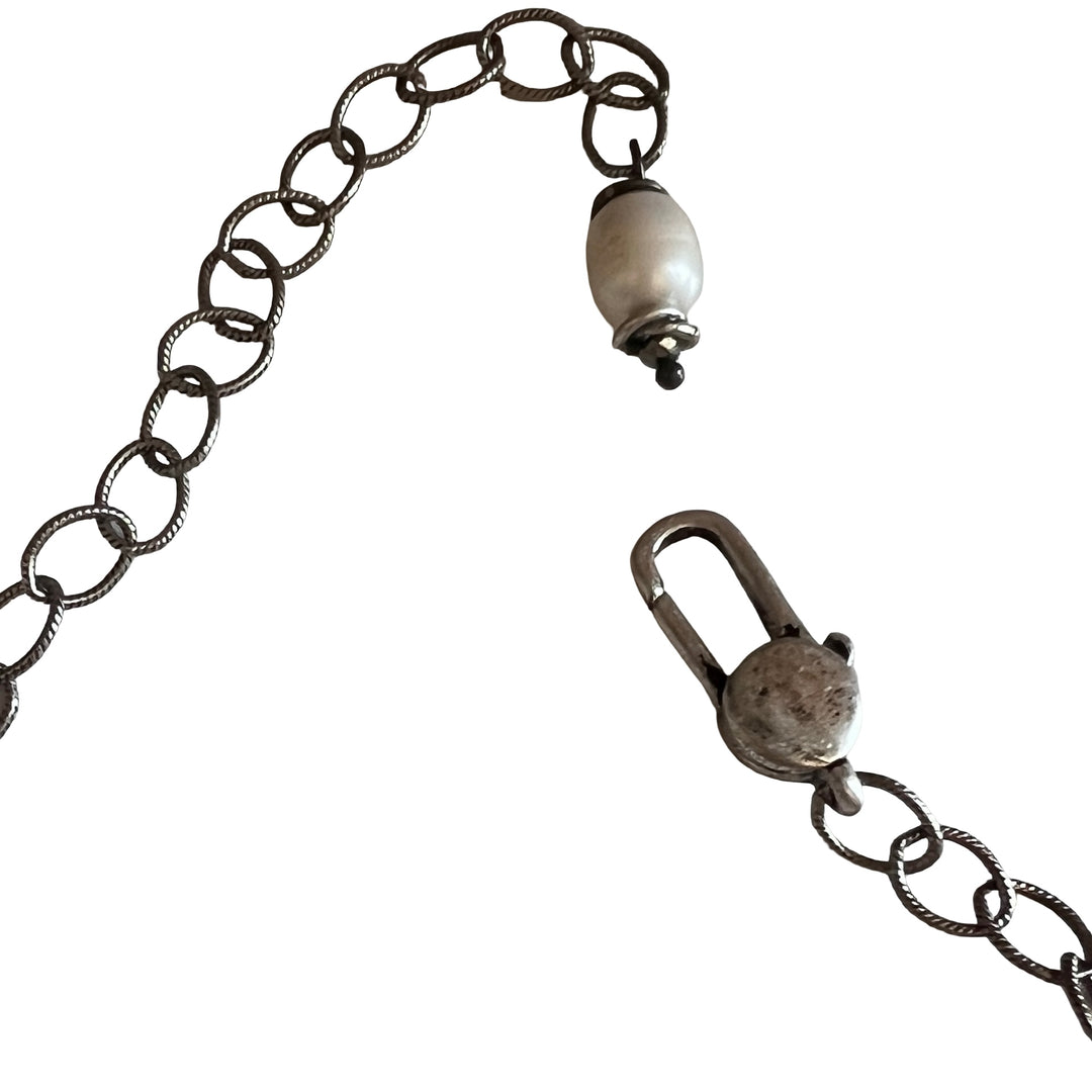 Bastille Baroque Pearl Gunmetal Choker Necklace