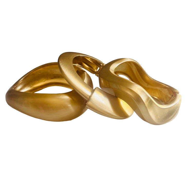 Grayson Brushed Gold Bangle Bracelets